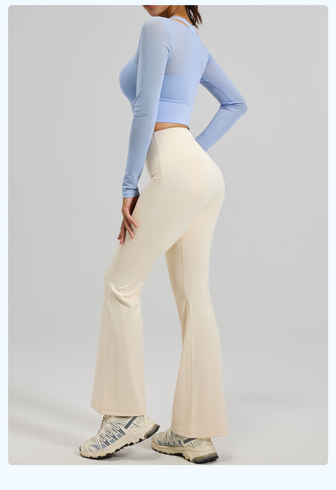 Cinched High Waisted Tummy Control Pocket Shaping Yoga Bootcut Leggings