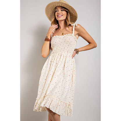 Floral Swiss Dot Smocked Dress