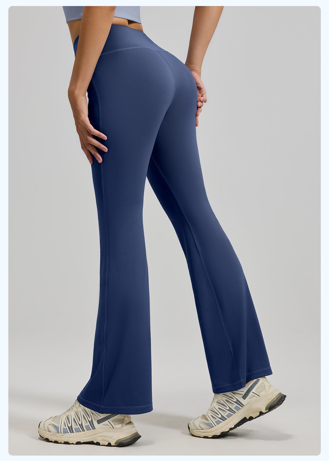 Cinched High Waisted Tummy Control Pocket Shaping Yoga Bootcut Leggings