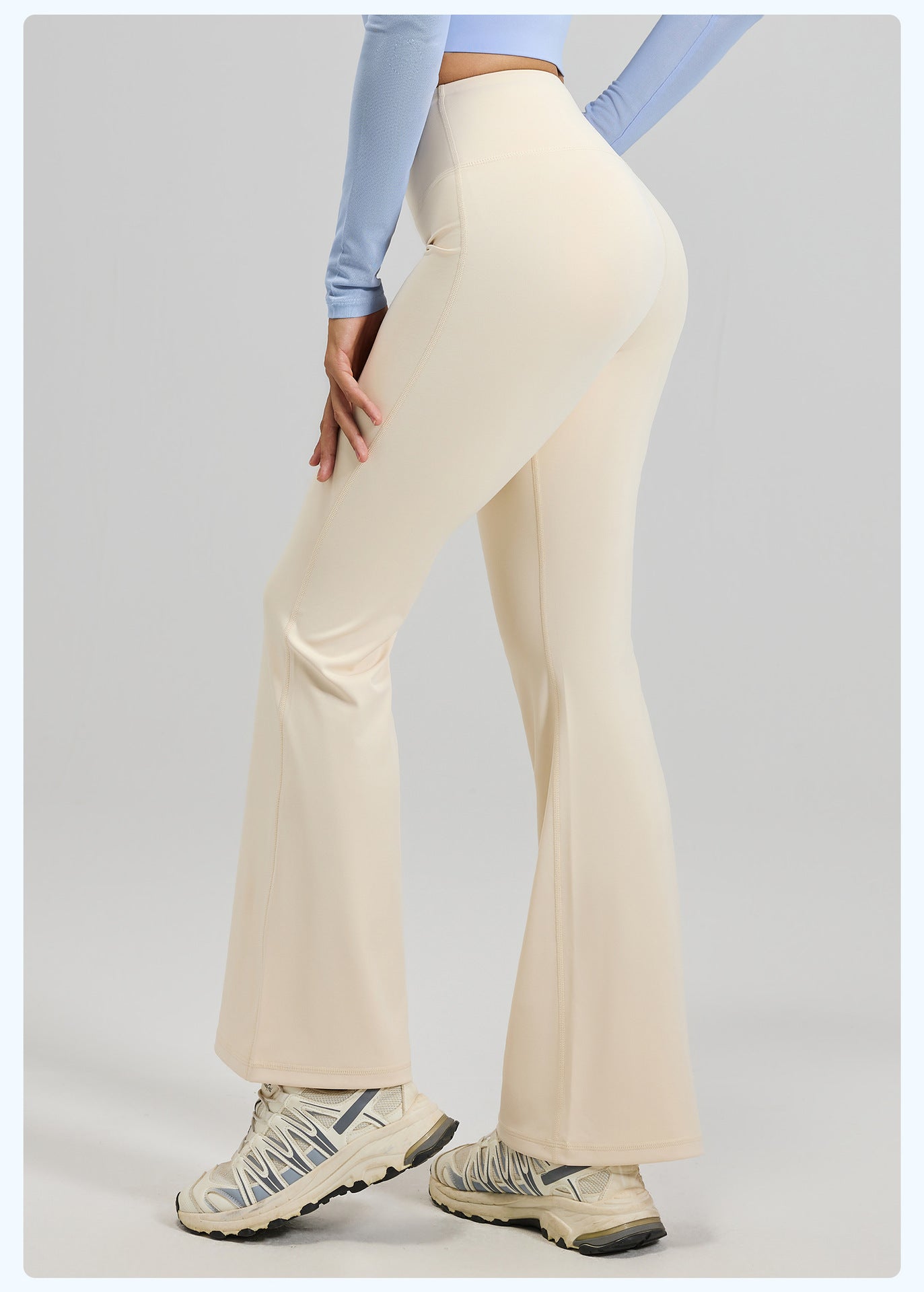 Cinched High Waisted Tummy Control Pocket Shaping Yoga Bootcut Leggings