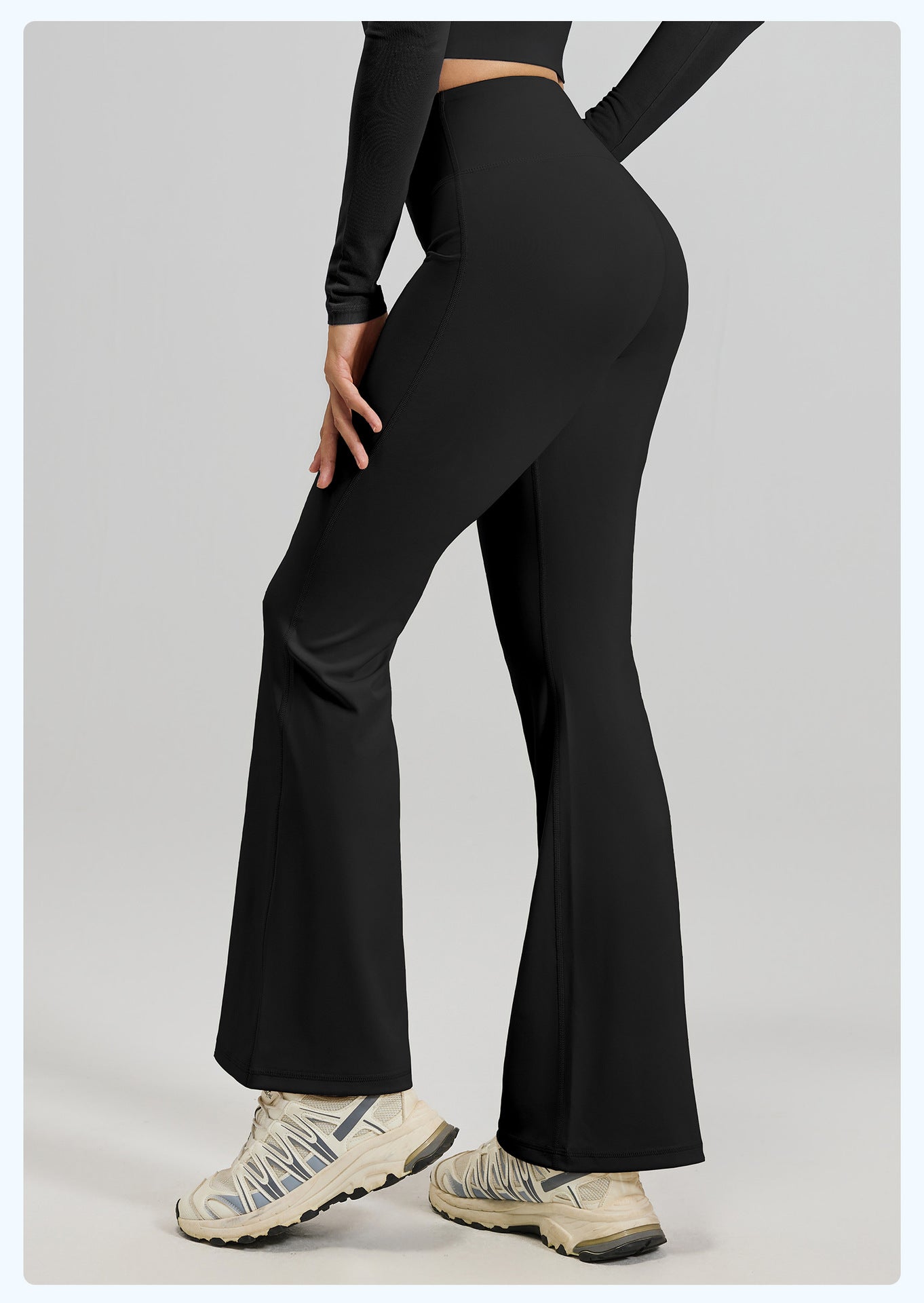 Cinched High Waisted Tummy Control Pocket Shaping Yoga Bootcut Leggings