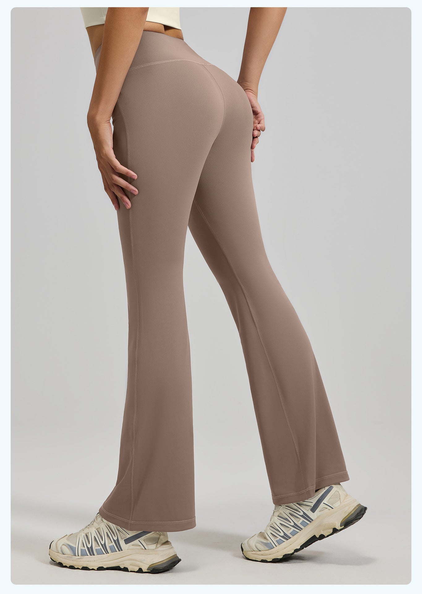 Cinched High Waisted Tummy Control Pocket Shaping Yoga Bootcut Leggings