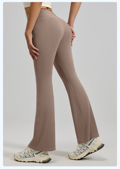 Cinched High Waisted Tummy Control Pocket Shaping Yoga Bootcut Leggings