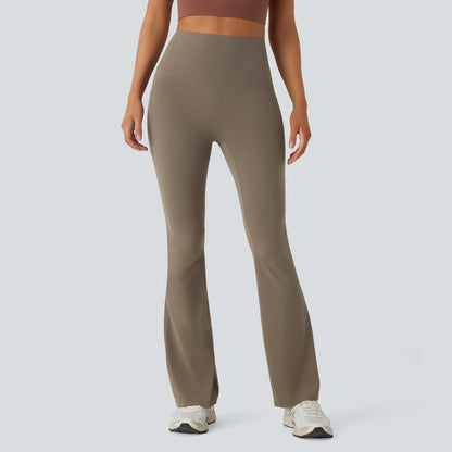 Cinched High Waisted Tummy Control Pocket Shaping Yoga Bootcut Leggings