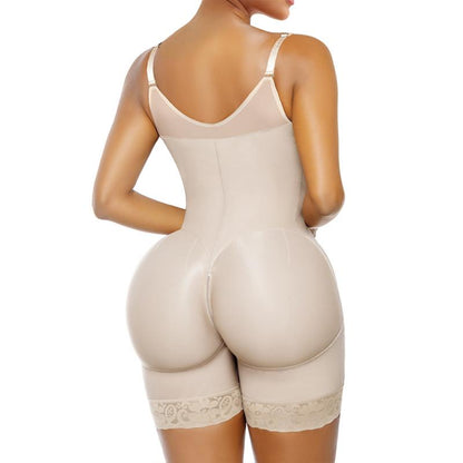 Women’s Colombianas Shapewear – Tummy Control, Butt Lifter, Detachable Straps & Zipper Crotch