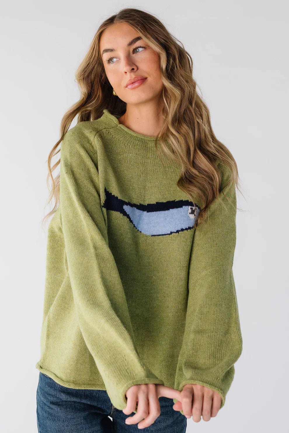 Olive Knit Fisherman Sweater