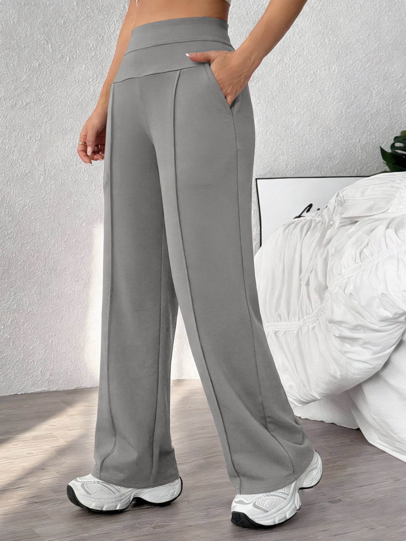 🔥🎁New arrival 50% OFF💕Women's Plain Loose Straight Leg Pants