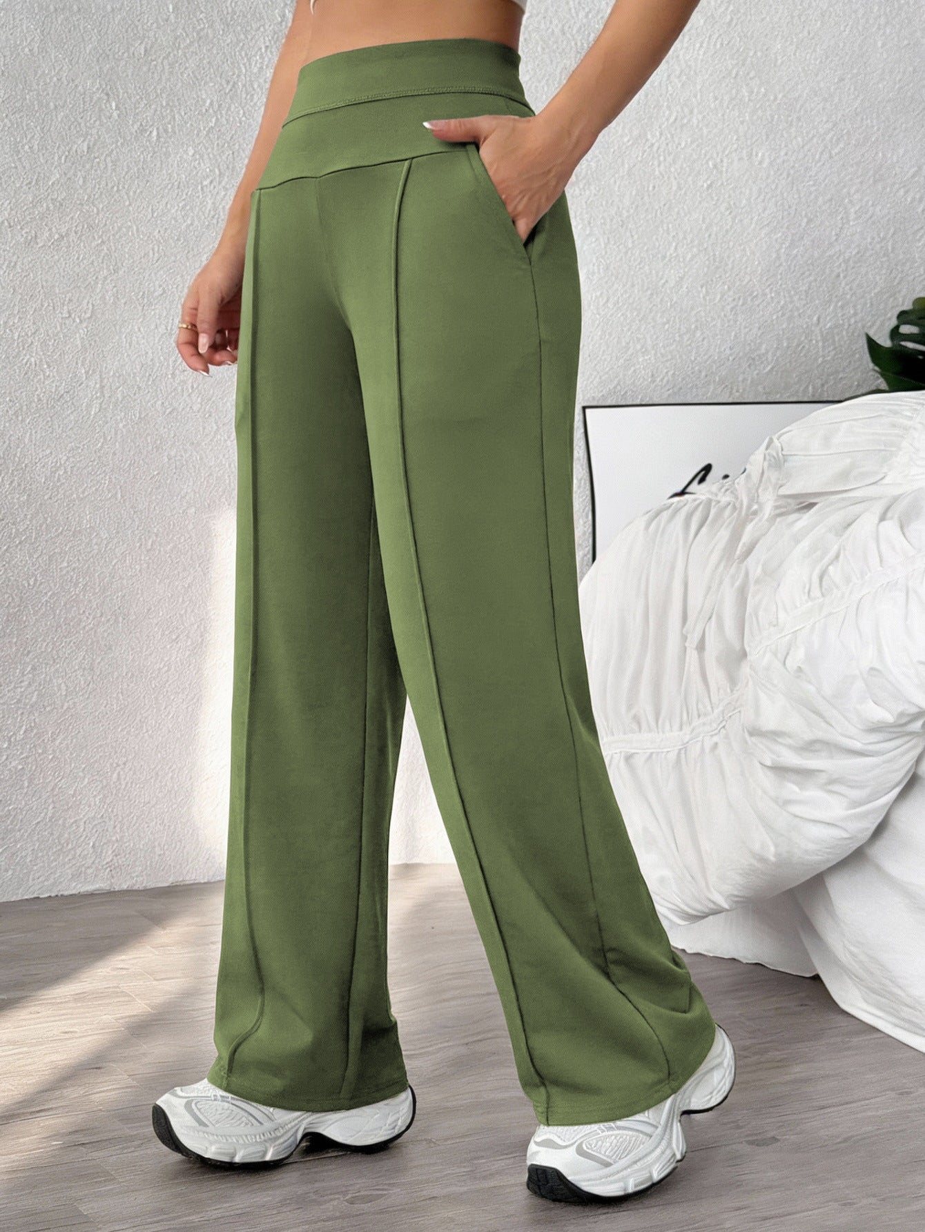 🔥🎁New arrival 50% OFF💕Women's Plain Loose Straight Leg Pants